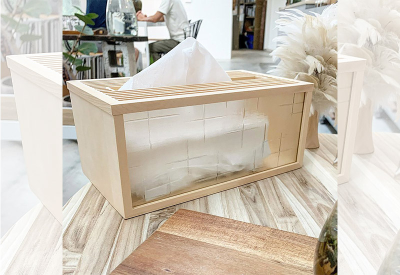 手手 十字紋玻璃衛生紙盒